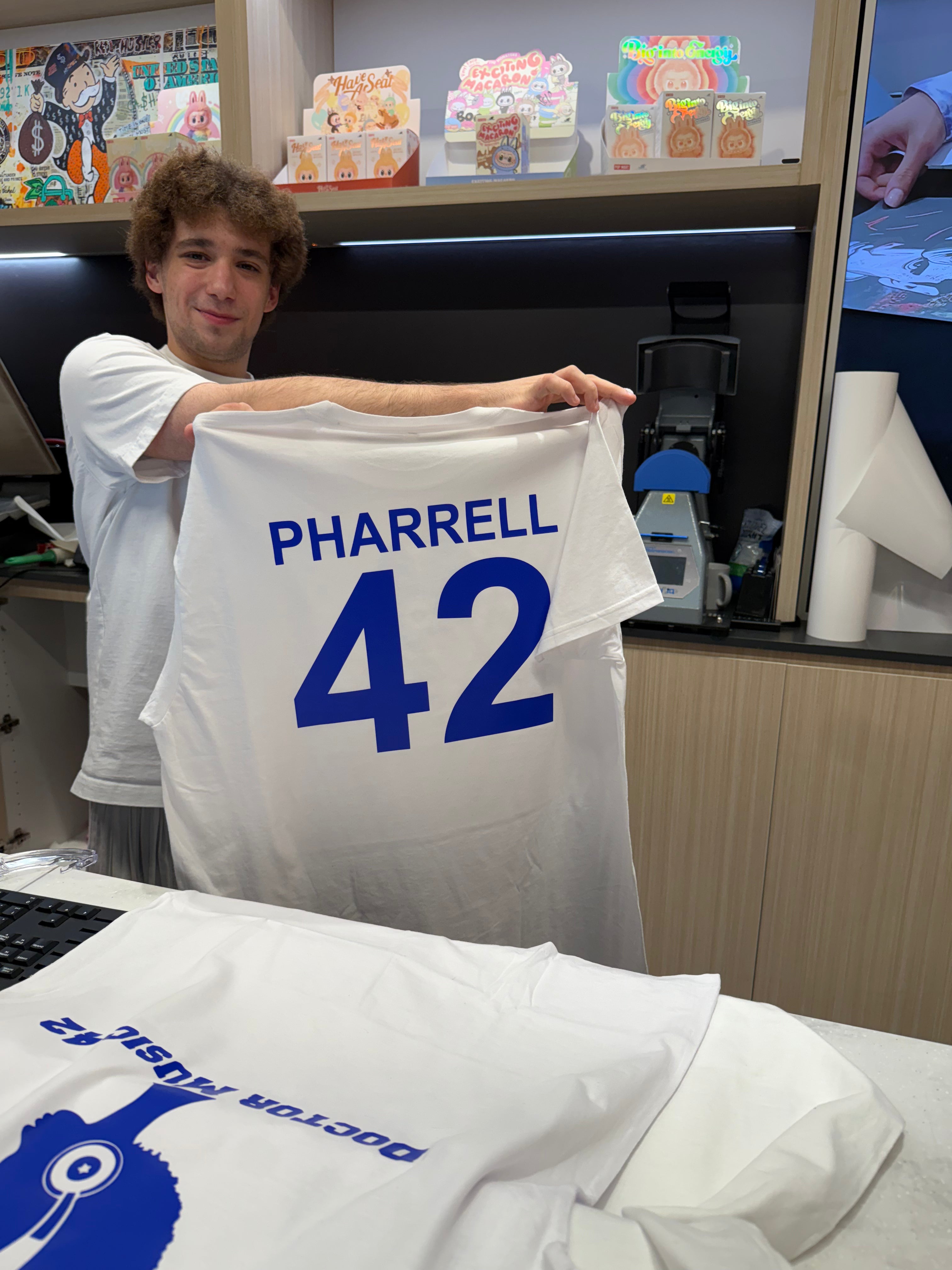 Dr Music 42 Blue Jays Blue T-shirt CUSTOM NAME on back