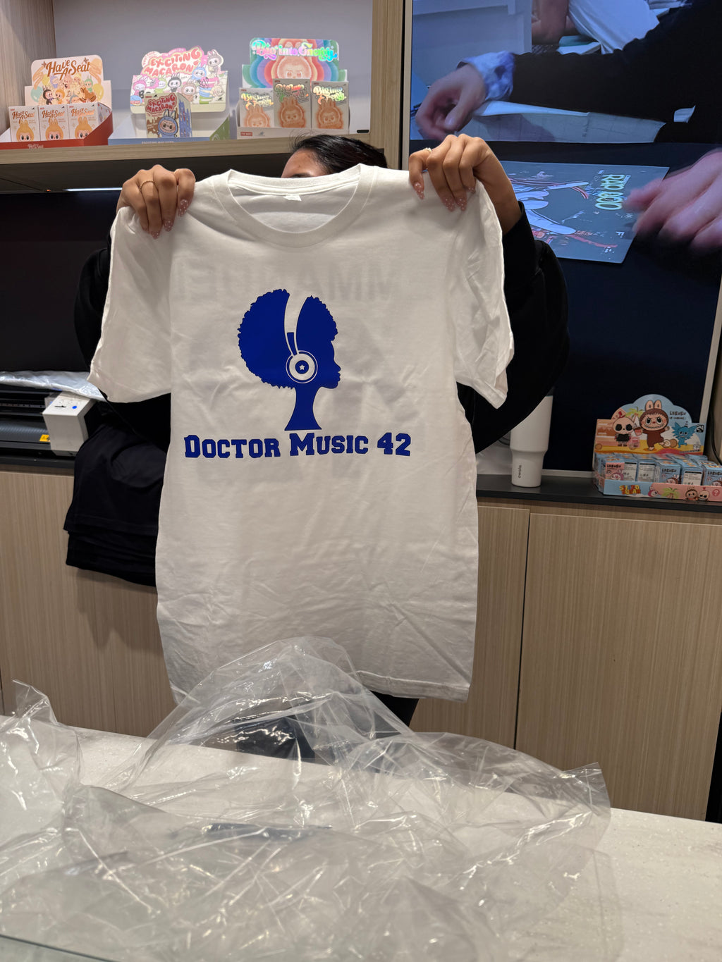 Dr Music 42 Blue Jays Blue T-shirt CUSTOM NAME on back
